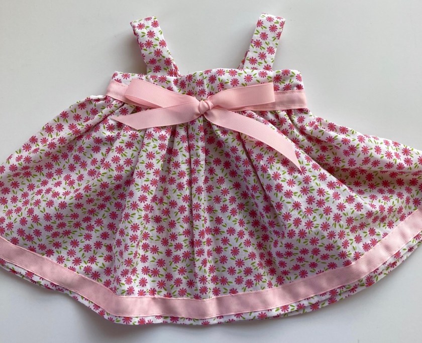 Pink Tiny 18-21 Inch doll and teddy bear dress